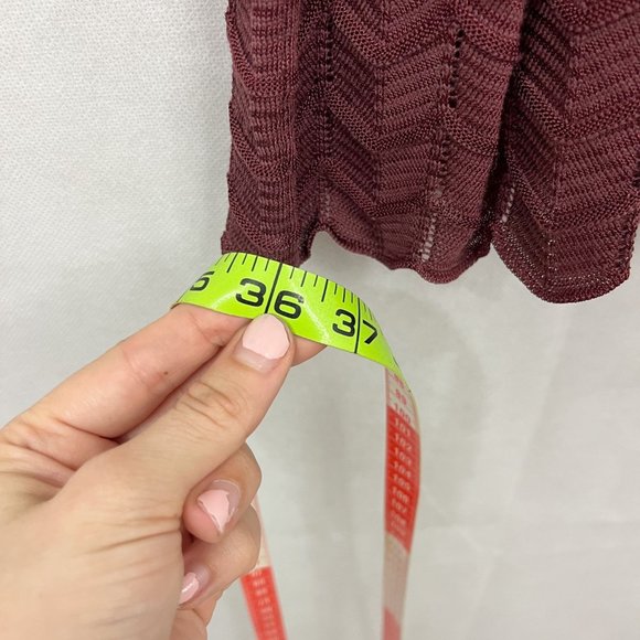 Missoni Red Knit Chevron Long Sleeve Scoop Neck Dress Merino Wool Blend Size 4 - Picture 10 of 10